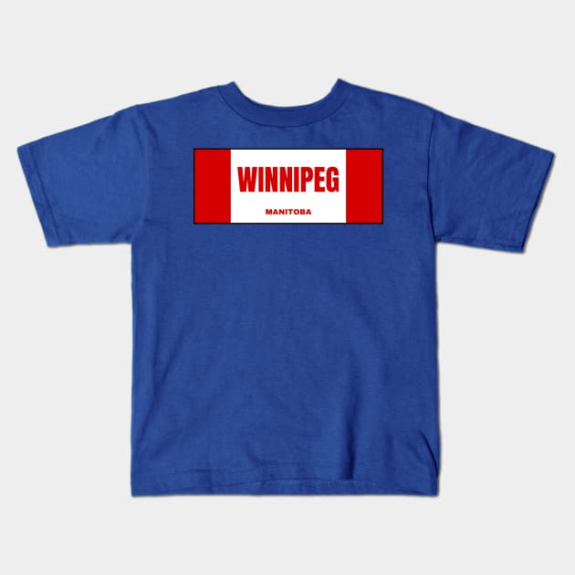 Winnipeg City in Canadian Flag Colors Kids T-Shirt by aybe7elf